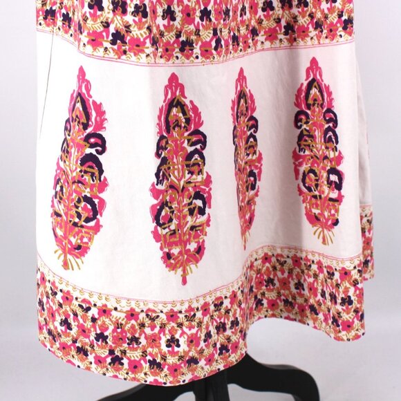 SALONI Abstract Fara Button Up Empire Waist Cotton Midi Dress Small S - Picture 4 of 9